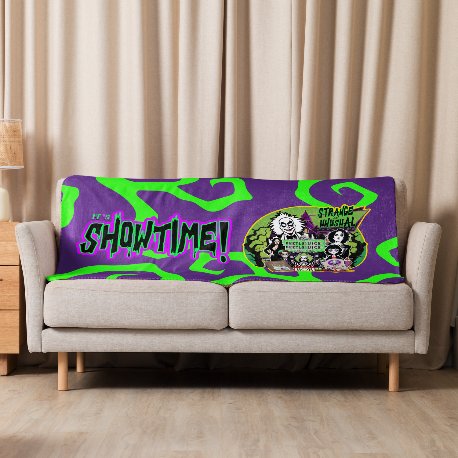 Sherpa Throw Blanket - It&#39;s Showtime: Beetlejuice, Beetlejuice!