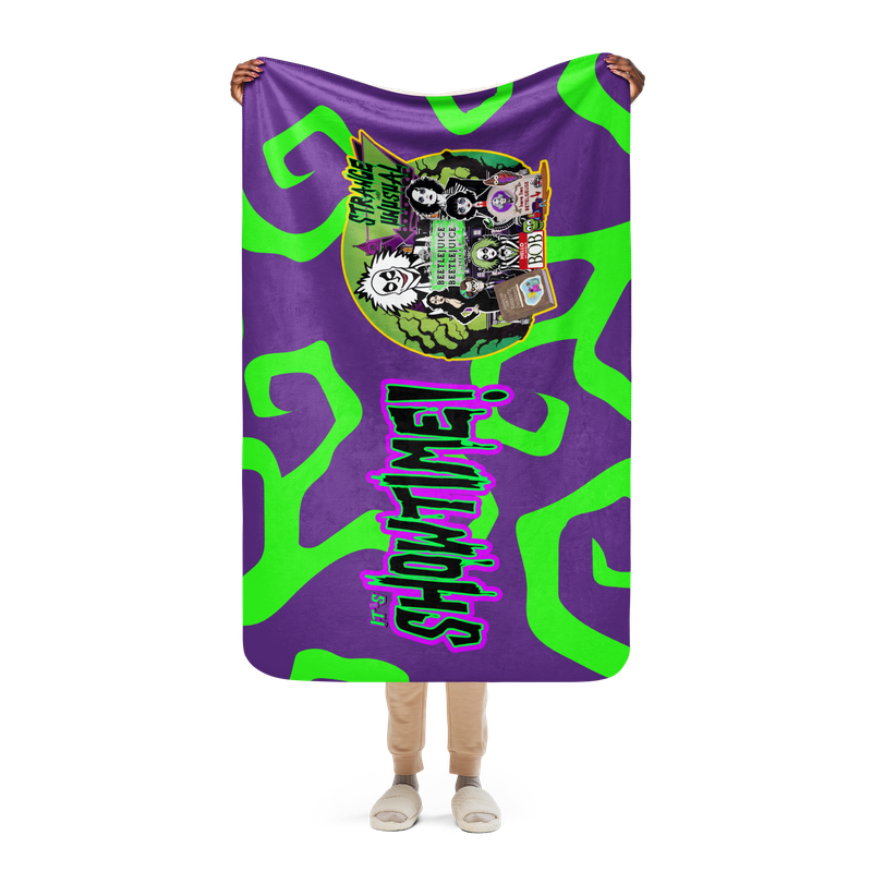 Sherpa Throw Blanket - It's Showtime: Beetlejuice, Beetlejuice!