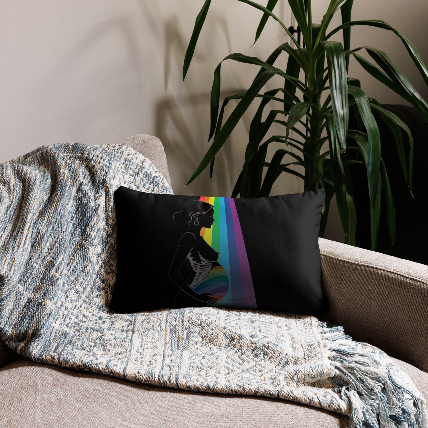 Throw Pillow (with filling) - Motherhood - Rainbow Baby