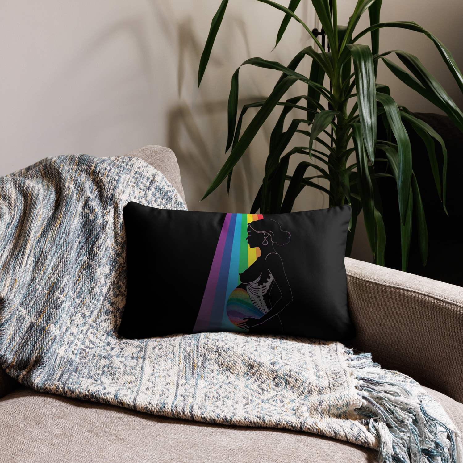 Throw Pillow (with filling) - Motherhood - Rainbow Baby