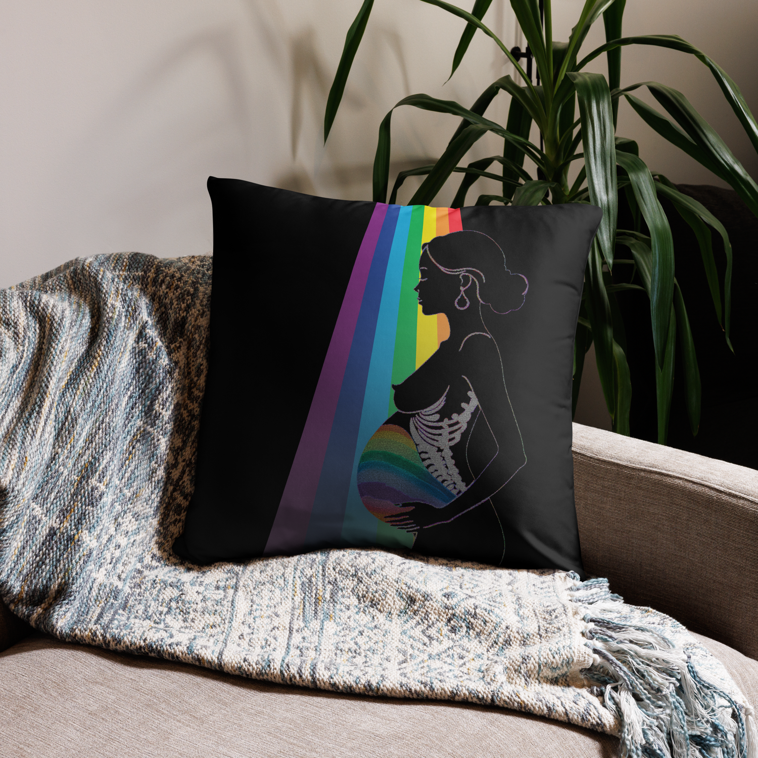 Throw Pillow (with filling) - Motherhood - Rainbow Baby
