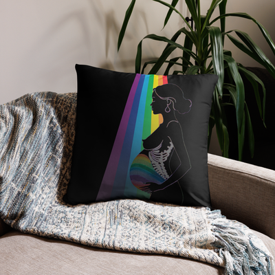 Throw Pillow (with filling) - Strength &amp; Love: Motherhood &amp; Pregnancy - Rainbow Baby