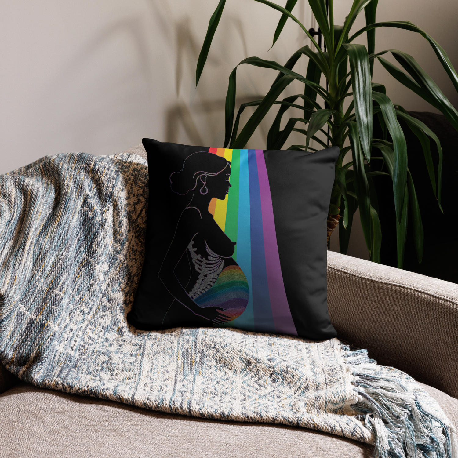 Throw Pillow (with filling) - Motherhood - Rainbow Baby