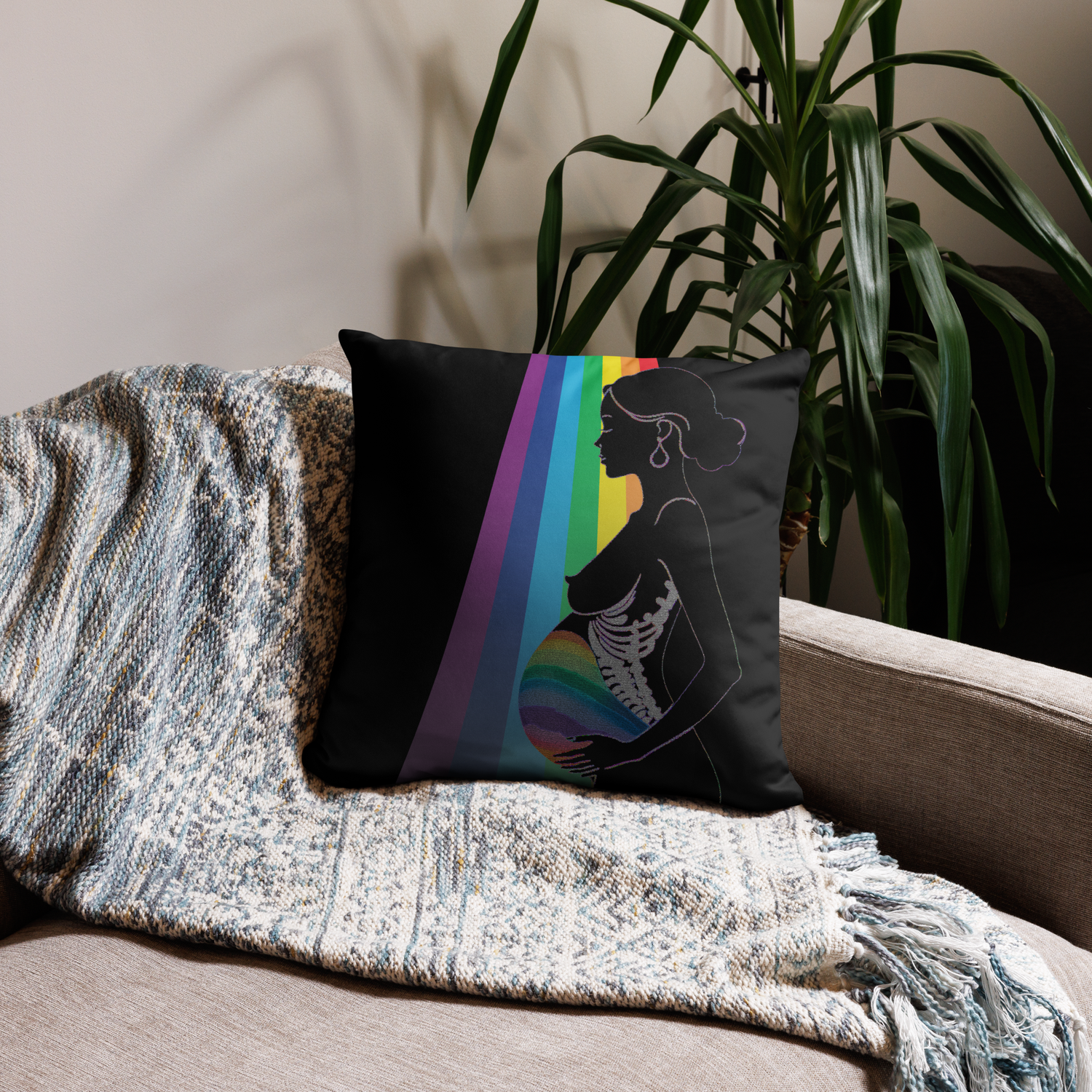 Throw Pillow (with filling) - Motherhood - Rainbow Baby