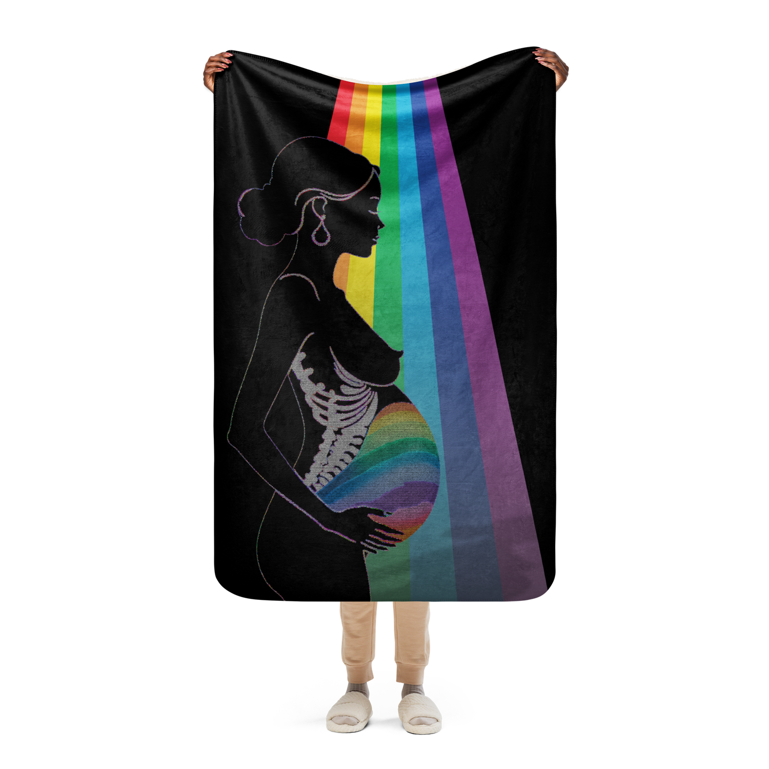 Sherpa Throw Blanket - Motherhood - Rainbow Baby