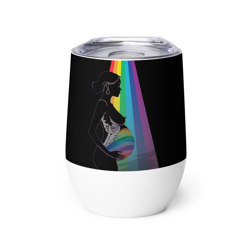Wine tumbler - Motherhood - Rainbow Baby