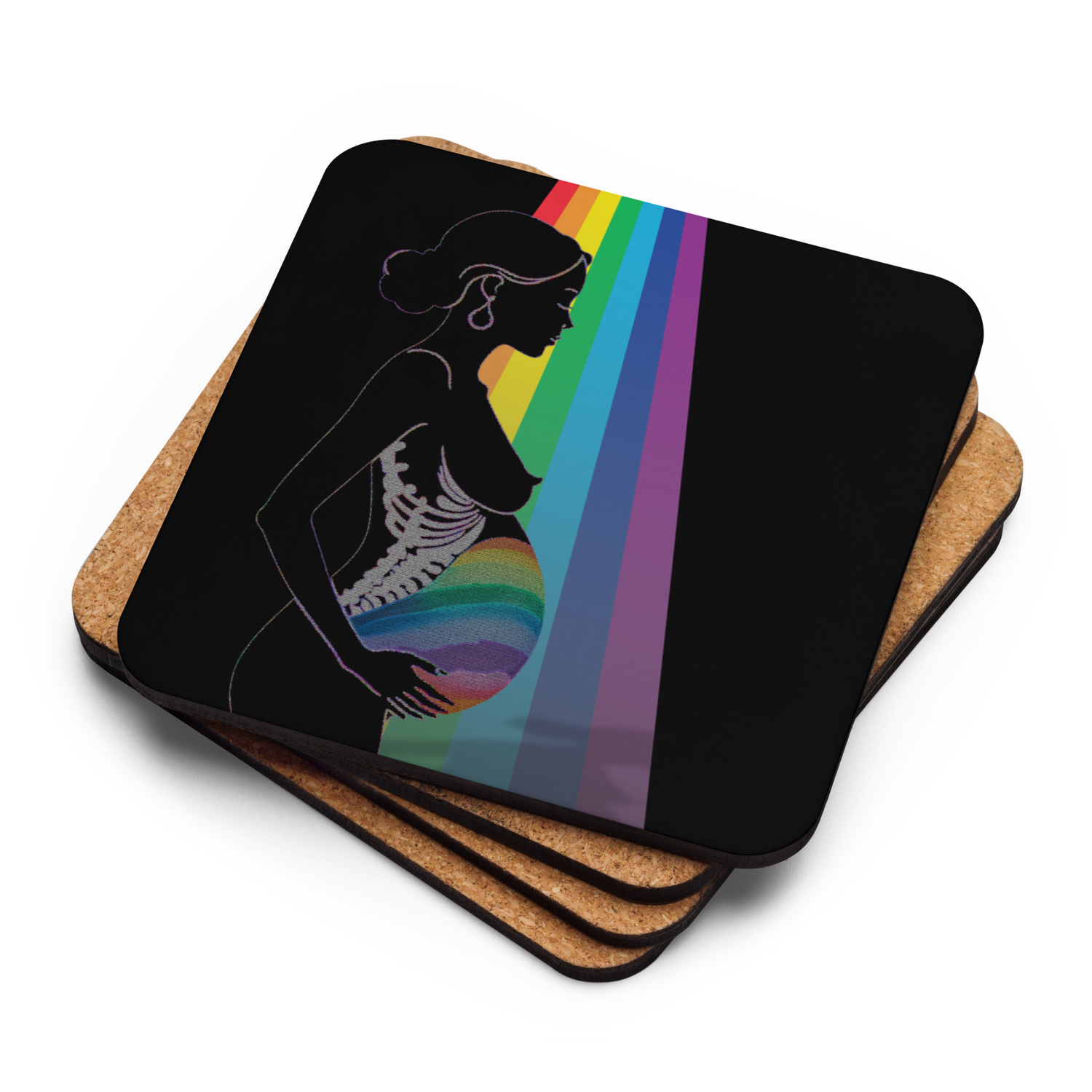 Cork-back coaster - Motherhood - Rainbow Baby