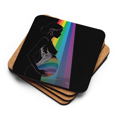 Cork-back coaster - Strength &amp; Love In Motherhood - Rainbow Baby