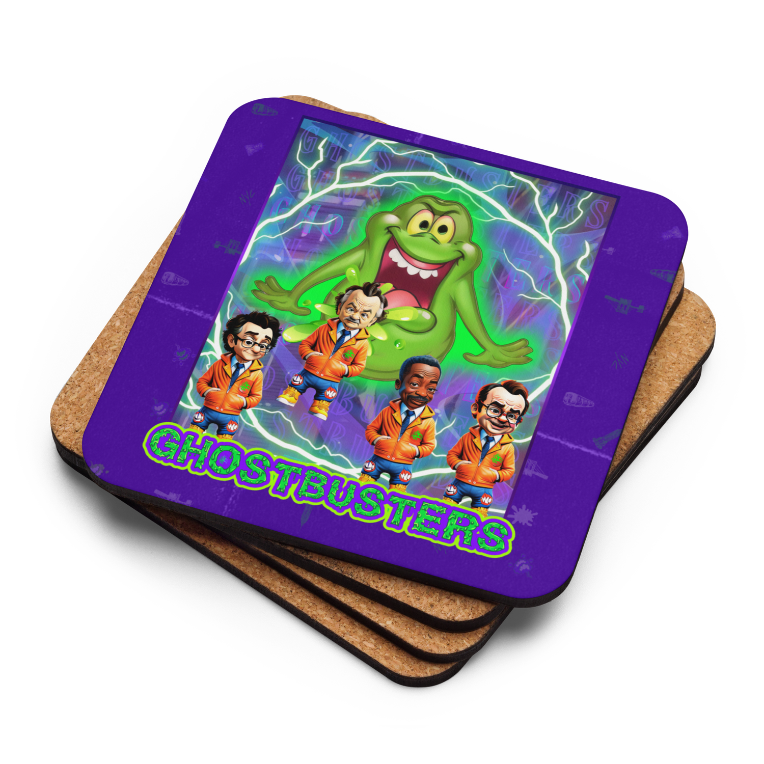 Cork-back coaster - Ghostbusters - Cross the Streams Slimer