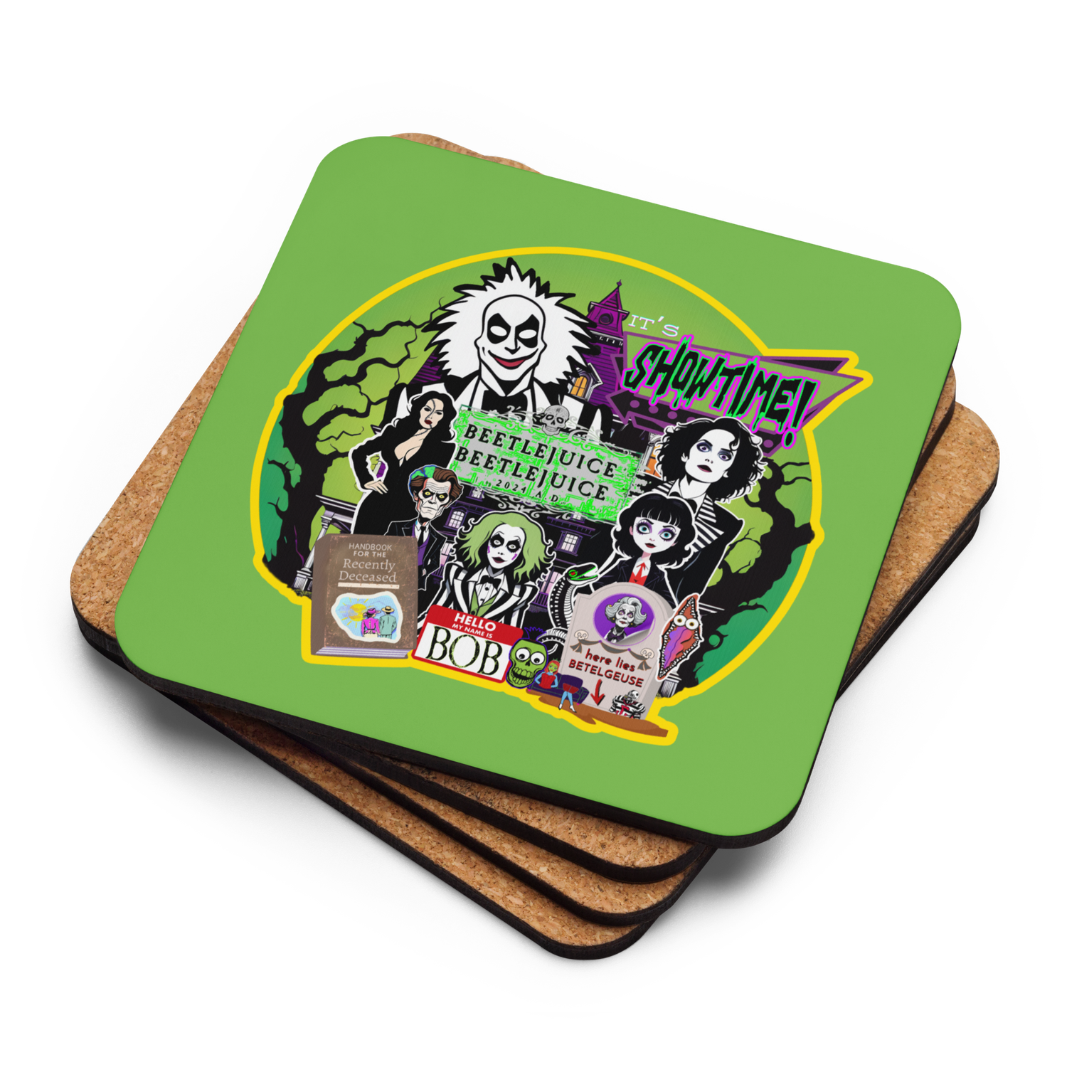 Cork-back coaster - It&#39;s Showtime: Beetlejuice, Beetlejuice!
