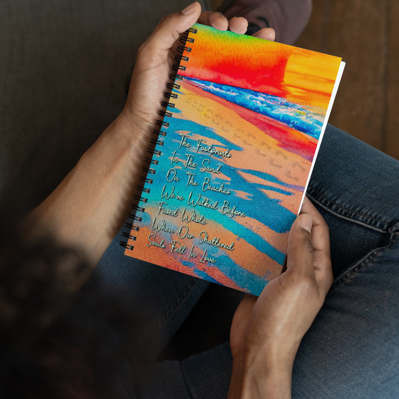Spiral notebook - Those Footprints In The Sand (Prose-Overlay)