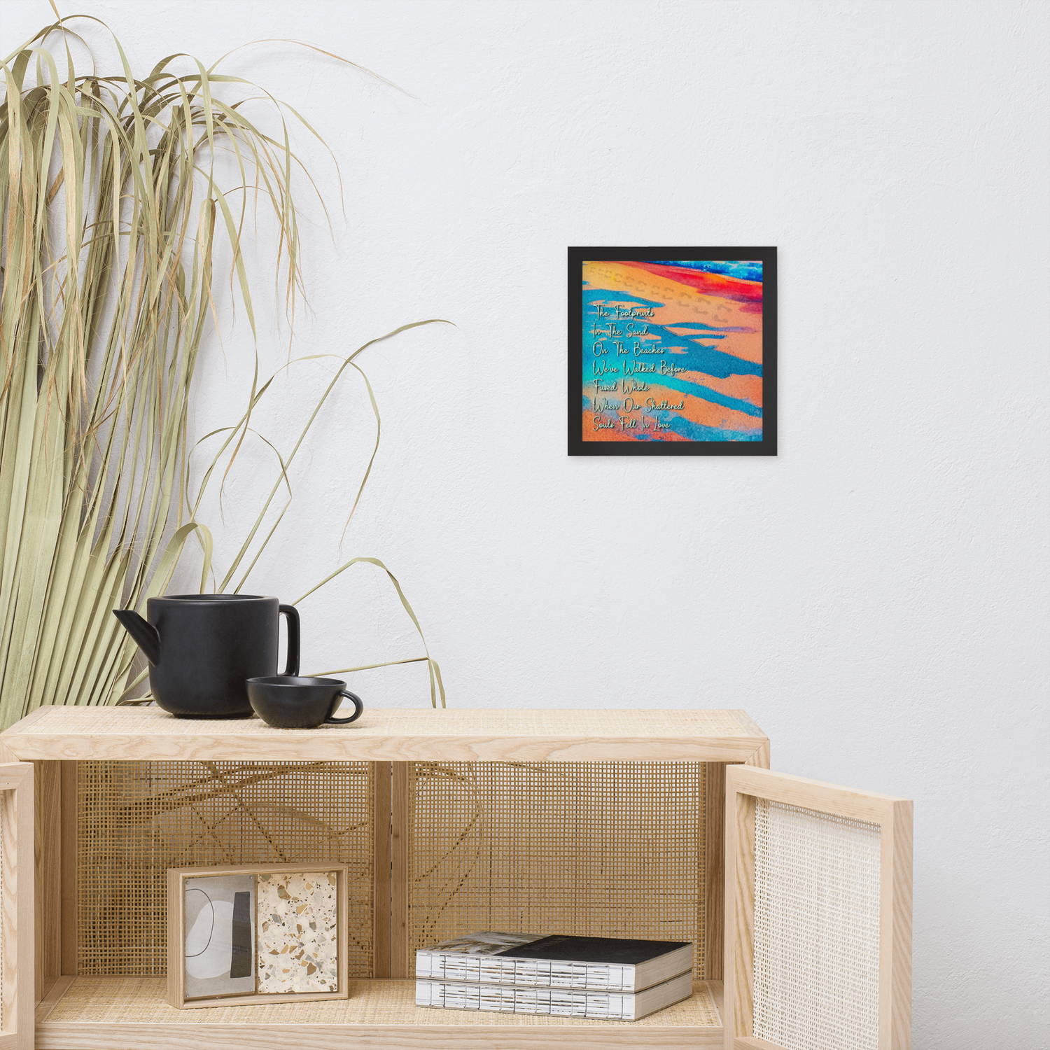 Framed Wall Art - Those Footprints In The Sand (Overlaid-Prose)