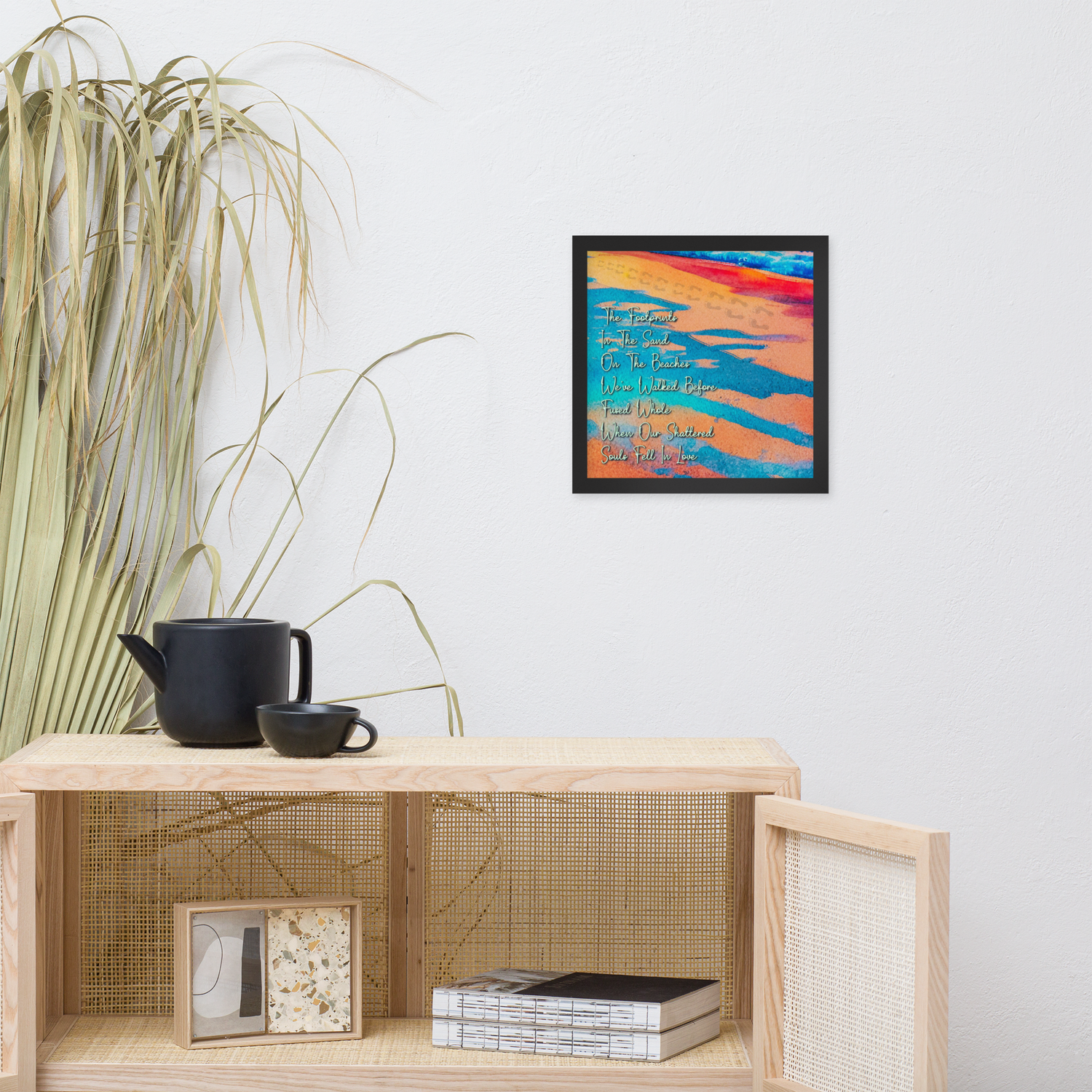 Framed Wall Art - Those Footprints In The Sand (Overlaid-Prose)