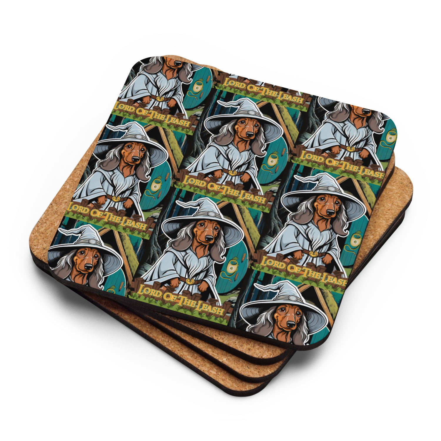 Cork-back coaster - One Precious Ring - Dachshund