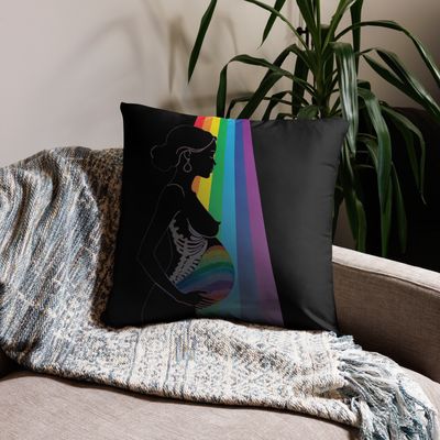 Throw Pillow (case only) - Motherhood - Rainbow Baby