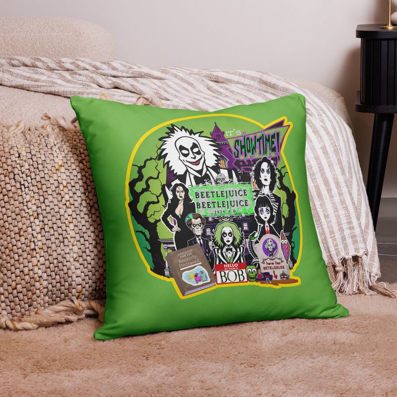 Throw Pillow (case only) - It's Showtime: Beetlejuice, Beetlejuice!