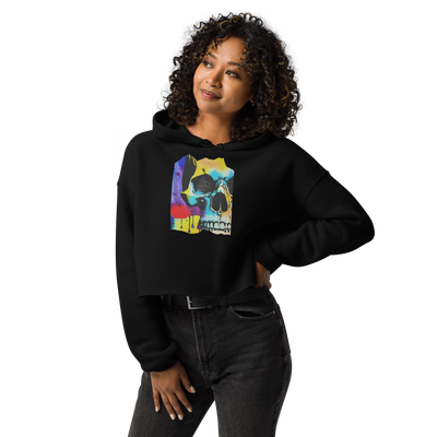 Crop Hoodie - Mean Muggin' Skull