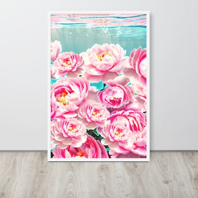 Framed Wall Art - Peonies Drowning