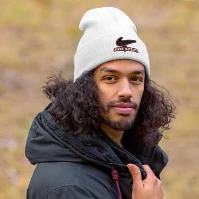 Cuffed Beanie - Halloween - Just Bite It - Vampire Swoosh