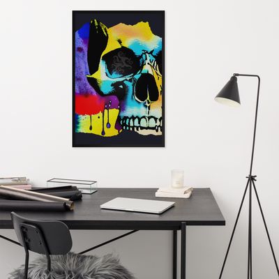 Framed Wall Art - Mean Muggin' Skull