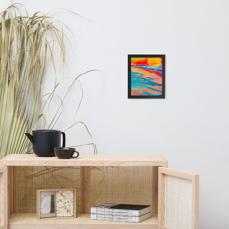 Framed Wall Art - Those Footprints In The Sand (Overlaid-Prose)