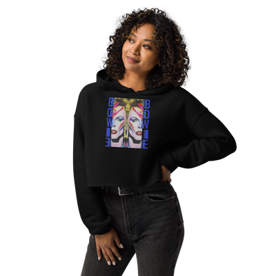 Crop Hoodie - Bow Down To David Bowie