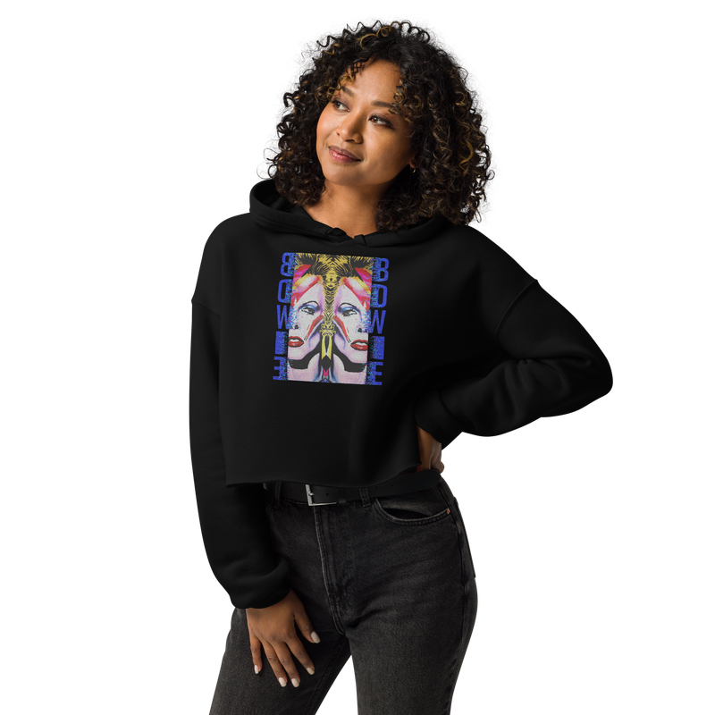 Crop Hoodie - Bow Down To David Bowie