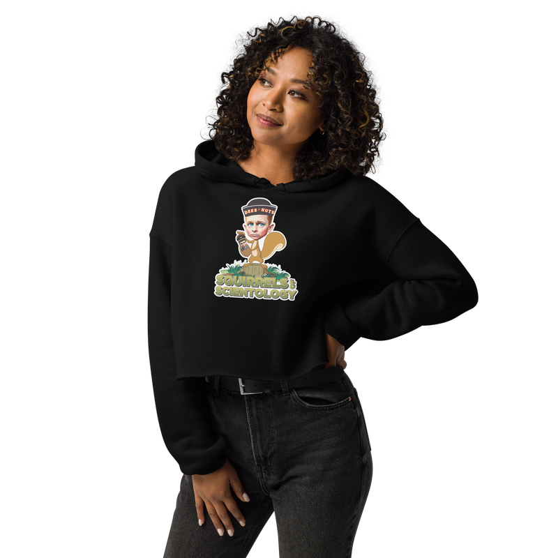 Crop Hoodie - Squirrels Of Scientology - Deez Nuts