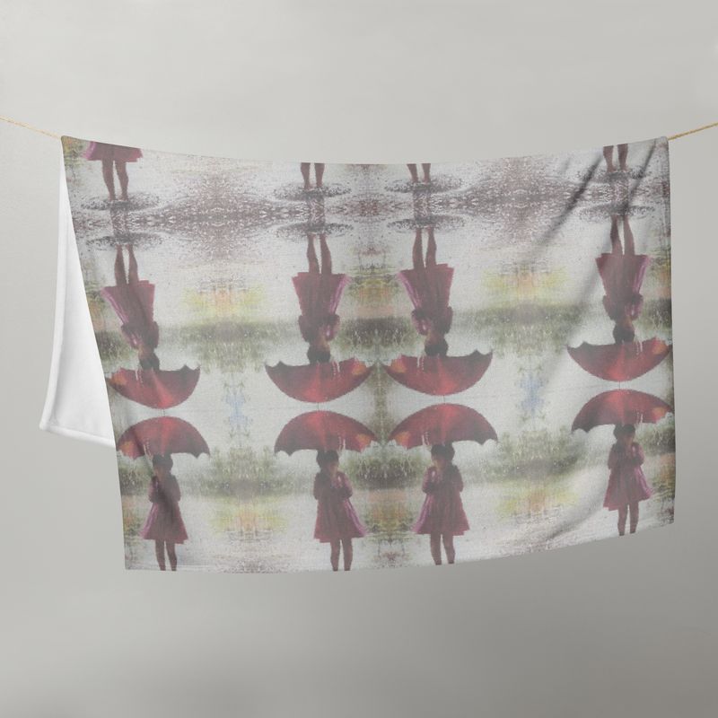 Throw Blanket - Little Girl: Broken Umbrella
