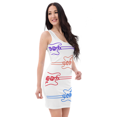Dress Tank Bodycon - Streetwear - Guitar White Lightening