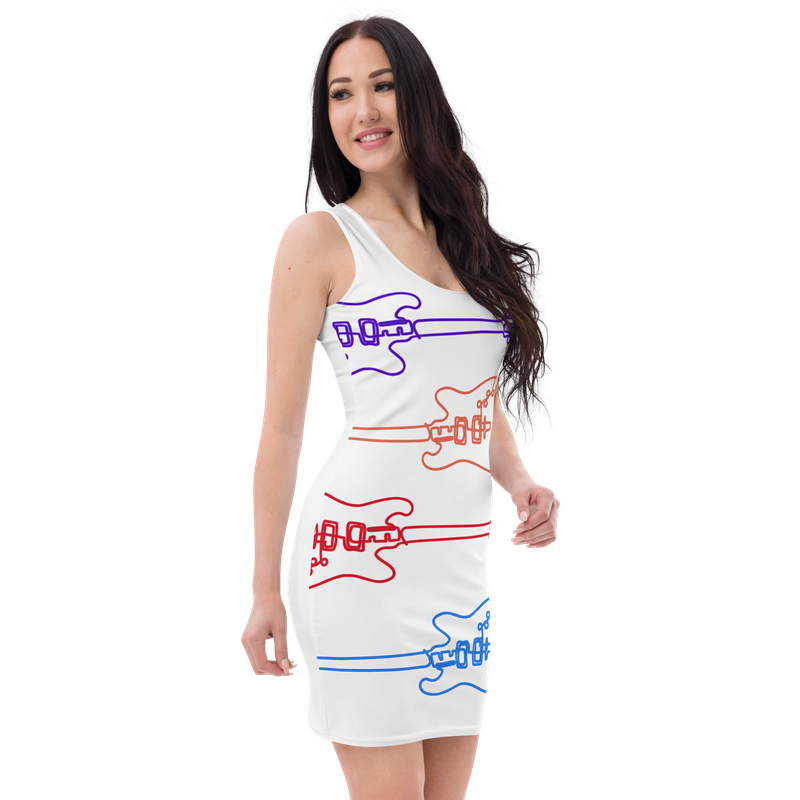 Dress Tank Bodycon - Streetwear - Guitar White Lightening