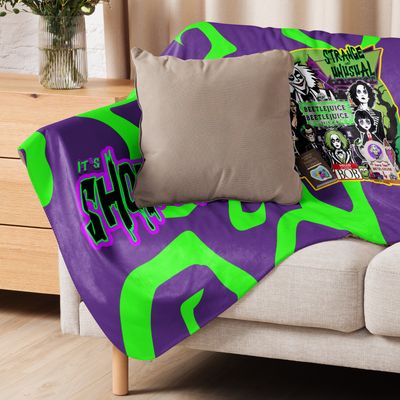 Sherpa Throw Blanket - It's Showtime: Beetlejuice, Beetlejuice!