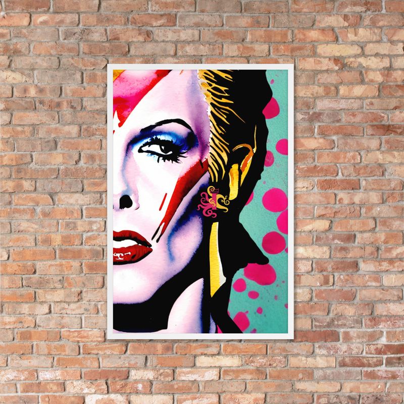 Framed Wall Art - David Bowie Tribute - Heroes