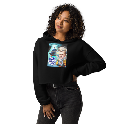 Crop Hoodie - Scientology - Fake Space Navy