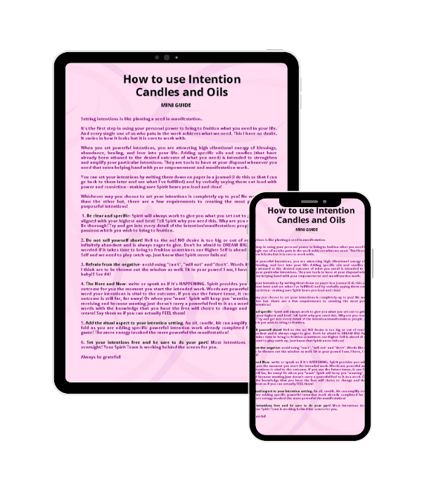 FREE Intention Candle and Oils Mini Guide