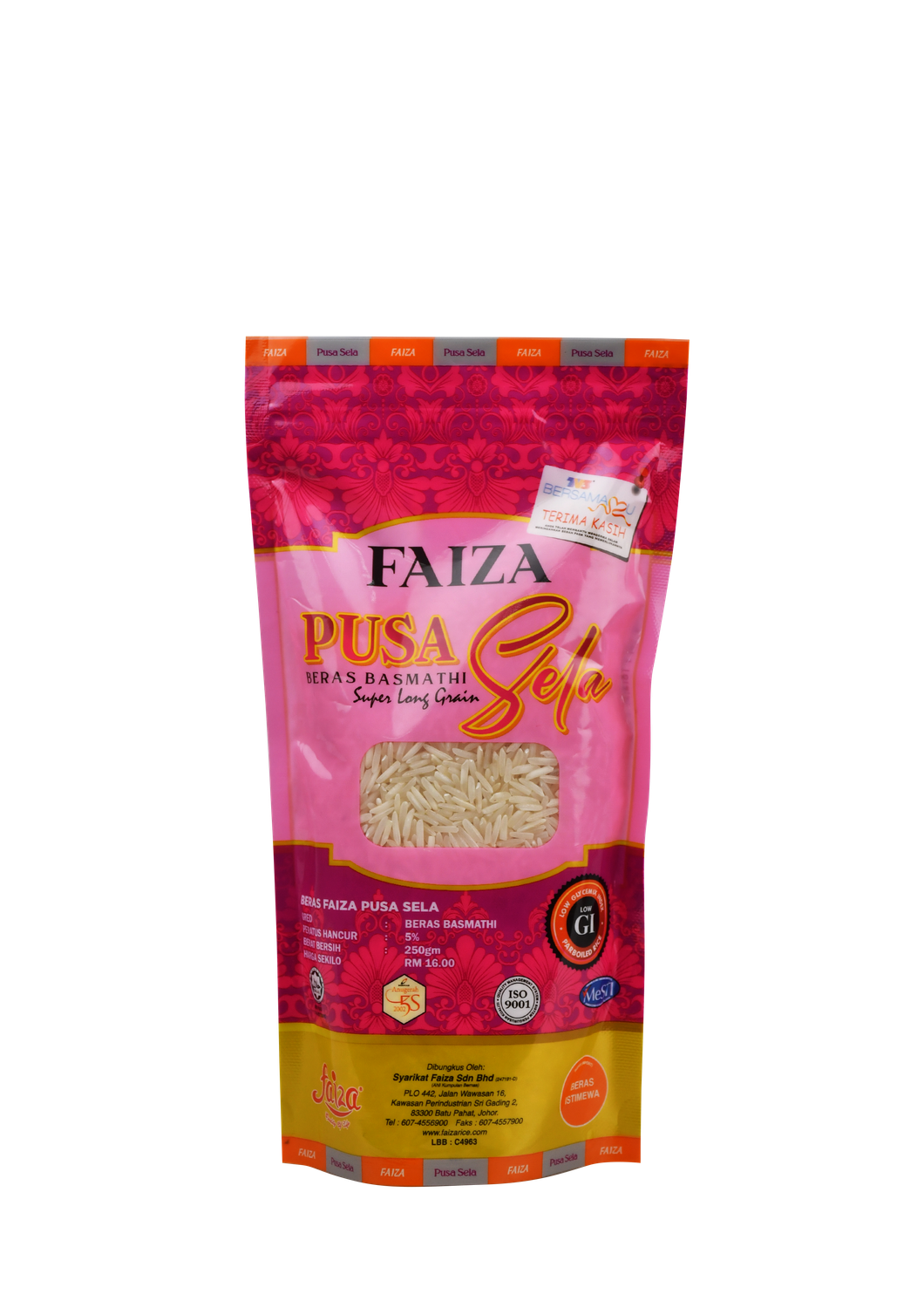 PRE ORDER (14 WORKING DAYS) - Faiza Pusa Sela Basmathi 250gm (Without Box / Tanpa Kotak)