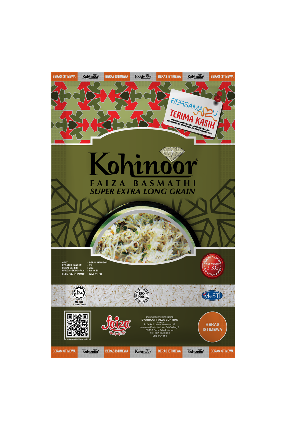 Beras Kohinoor Faiza Basmathi 2kg
