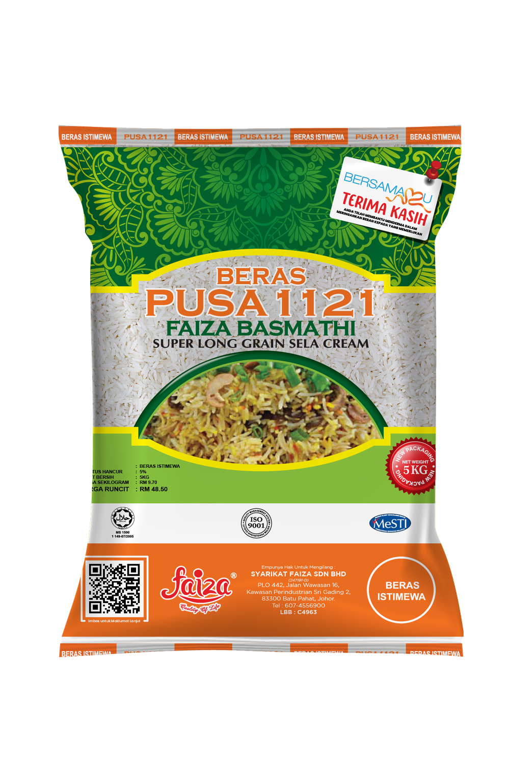 Beras Pusa 1121 Faiza Basmathi 5kg