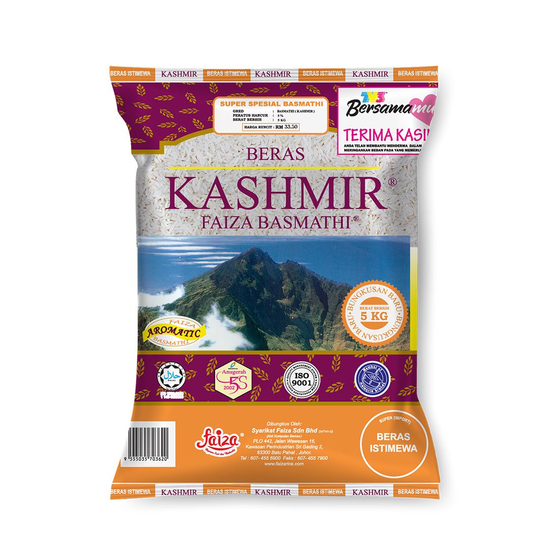 Beras Kashmir Faiza Basmathi 5kg Beras Kashmir Faiza Basmathi 5kg