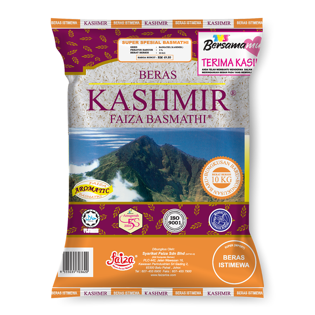 Beras Kashmir Faiza Basmathi 10kg Beras Kashmir Faiza Basmathi 10kg