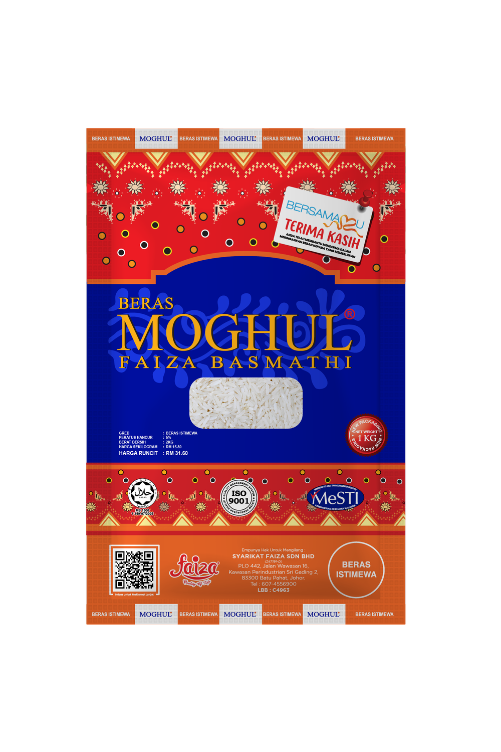 Beras Moghul Faiza Basmathi 1kg