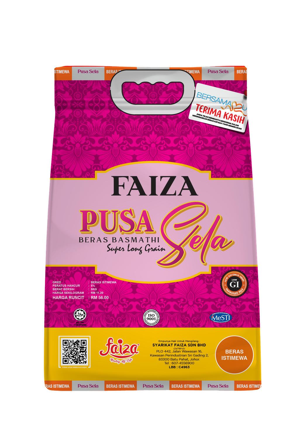 Beras Pusa Sela Faiza Basmathi 5kg Beras Pusa Sela Faiza Basmathi 5kg