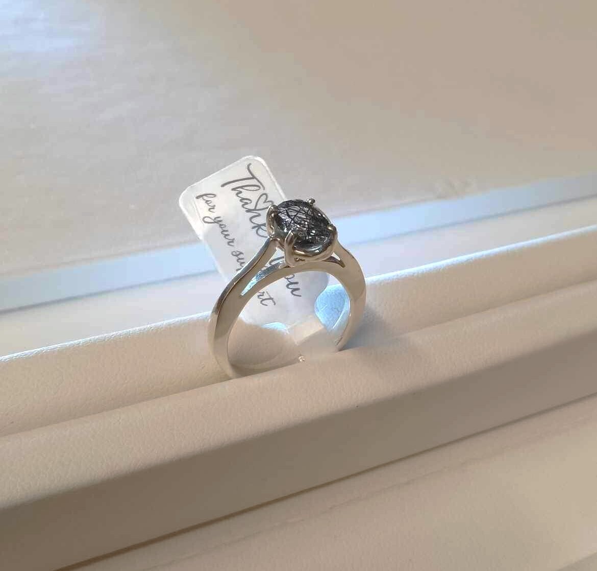 Handmade Silver rutilated Quartz Ring