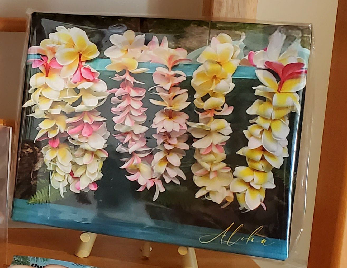 "Plumeria Lei with Aloha" - Canvas Wrap - ON SALE