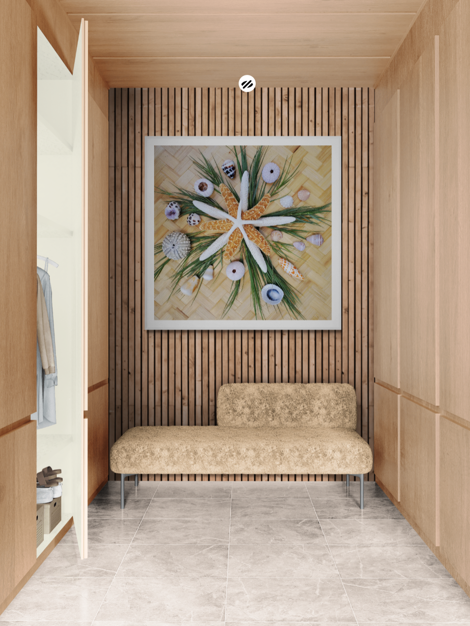 Hawaiian Seagrass, Sea Shells &amp; visiting Sea Stars - Canvas Wrap