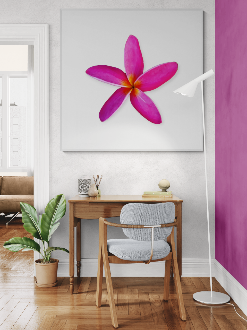 Fuchsia Plumeria - Canvas Wrap