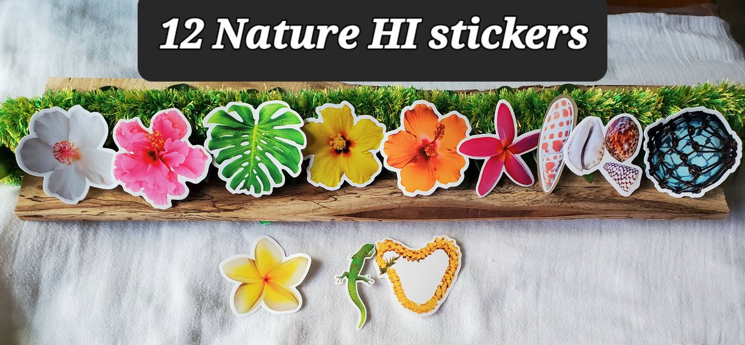 Plumeria tri-colored heart shaped Lei - Clear Sticker