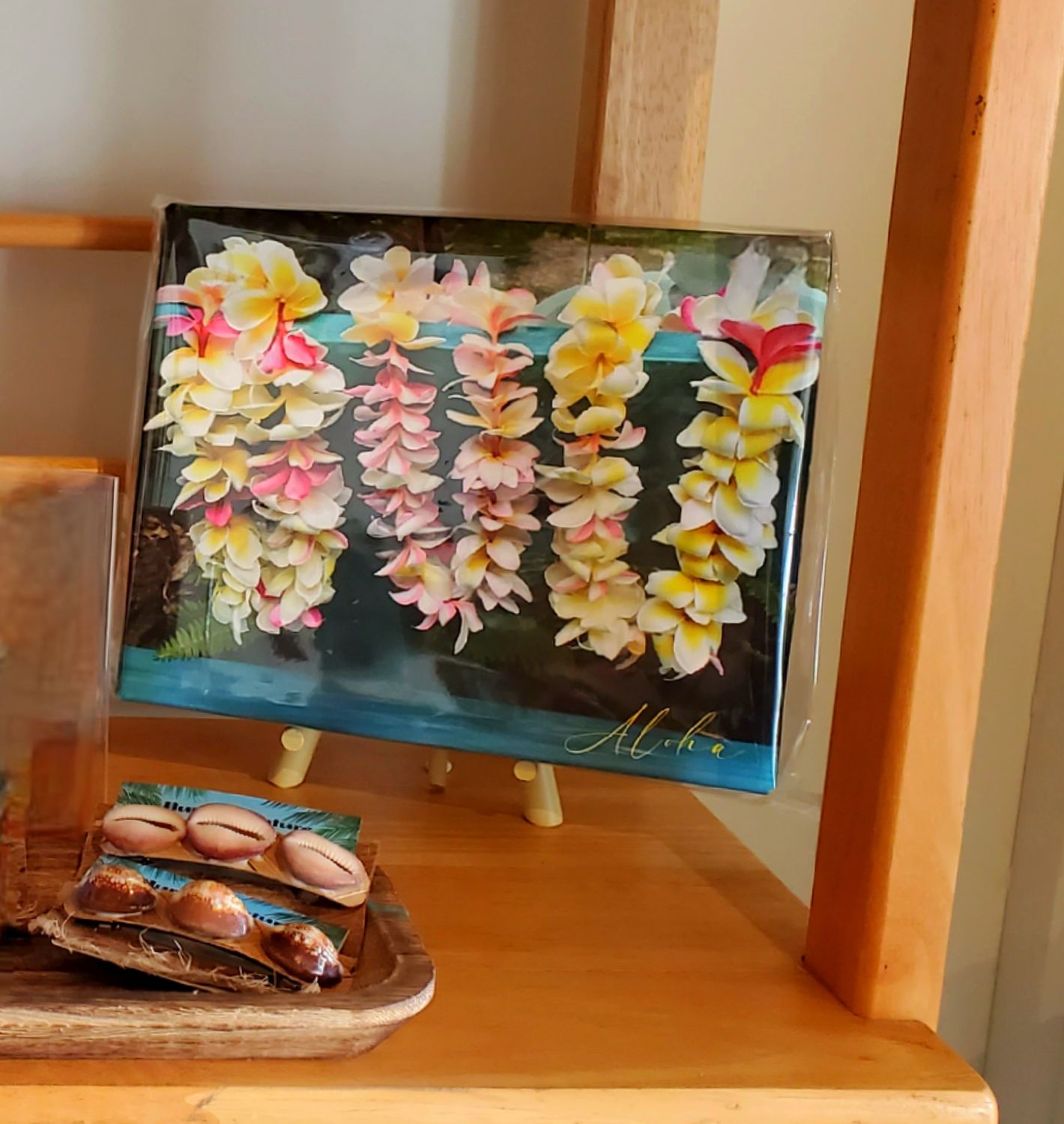 "Plumeria Lei with Aloha" - Canvas Wrap - ON SALE "Plumeria Lei with Aloha" - Canvas Wrap - ON SALE