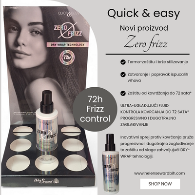 QUICK &amp; EASY  ZERO FRIZZ SERUM ZA JAKO ZAGLAĐIVANJE KOSE 150ml