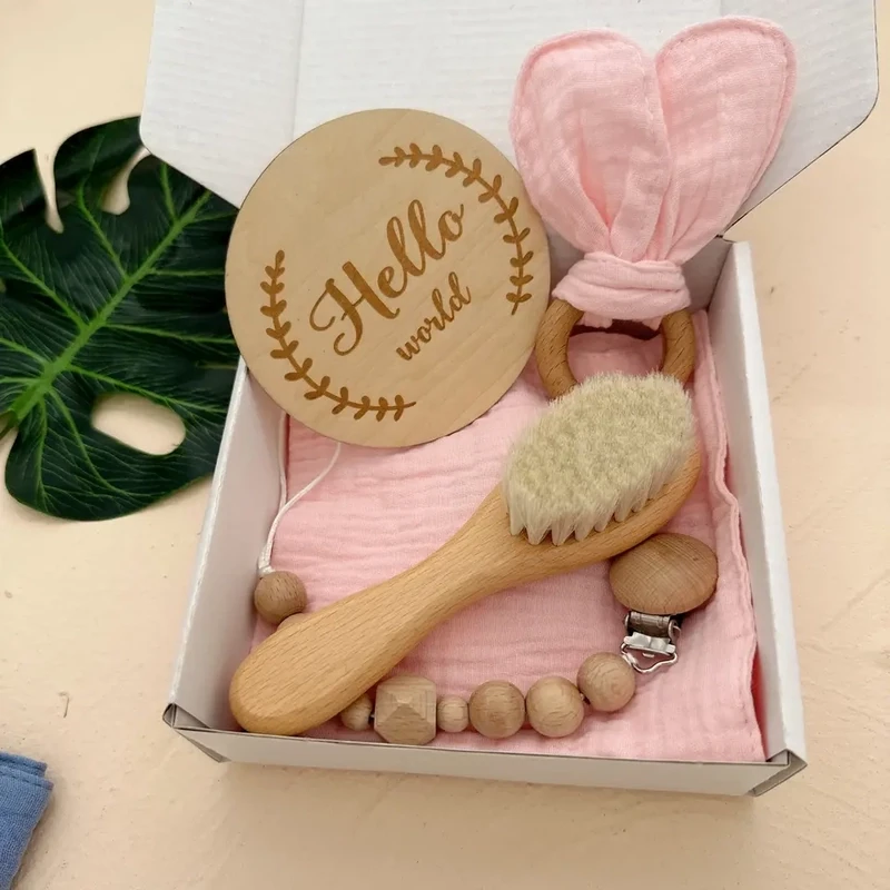 Birth box in wood and cotton for babies - 5 pieces
